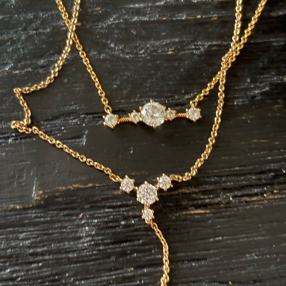 Nadri Gold Necklace with Sparkling Accents - Picture 1 of 6